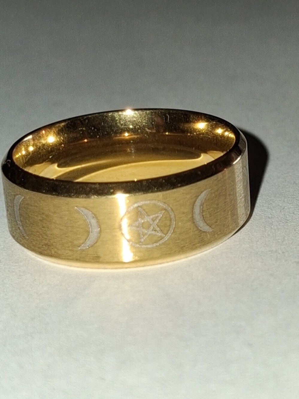 18K Gold Moon & Stars Ring